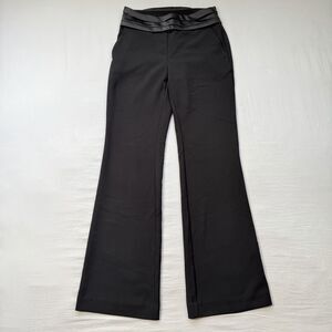 Maeve Anthropologie Dress Pants Trousers Black Women Size 0 Satin Waist Bootleg
